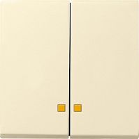 Лицевая панель Gira System55 для 2-кл. выключателя с подсветкой кремовый глянец картинка